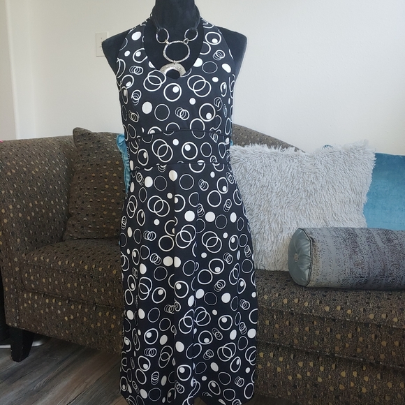 AB Studio black and white size 10 halter dress - Picture 5 of 13